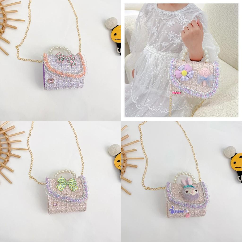 Kids Girls Handheld Shoulder Bag Made Of Cotton Linen With Water Resistant And Durable Features