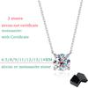 Smyoue Weißgold Platin 1-10 Karat Moissanit Halskette für Damen Klassischer Vier-Krallen-Anhänger Hochzeits Schmuck 925 Silber