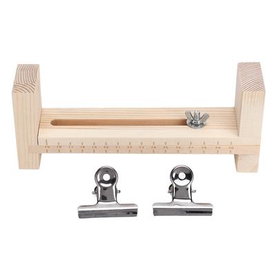 Plantilla de pulsera de madera en forma de U, escala transparente, kit de plantilla de pulsera para tejer a mano con 2 abrazaderas