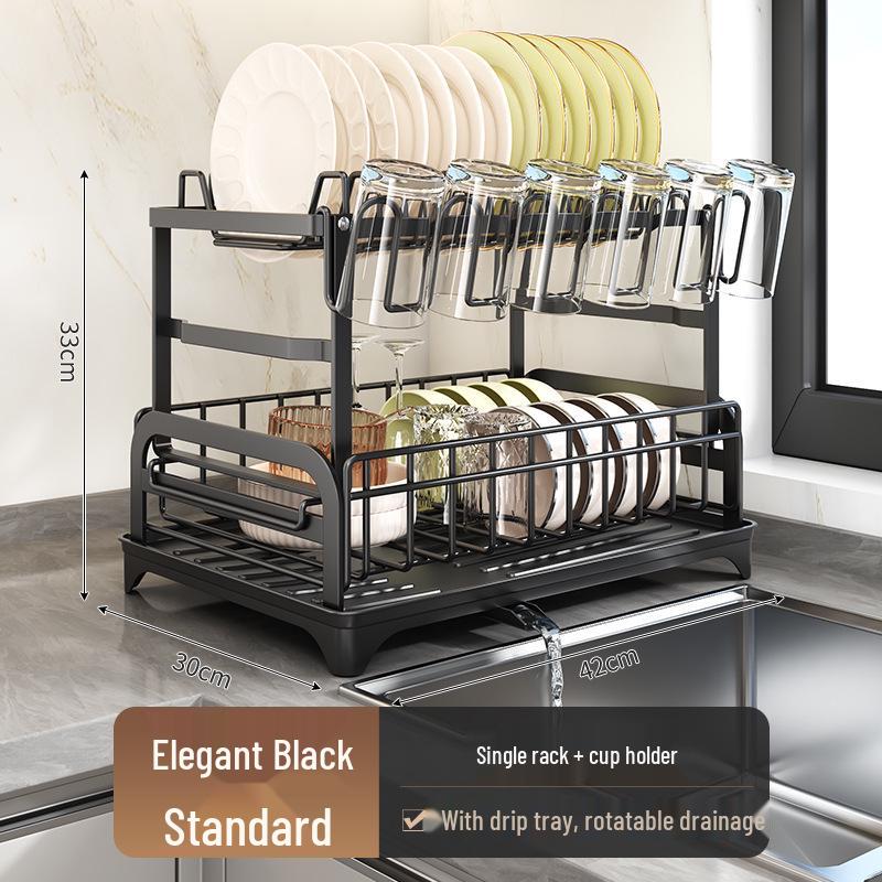 Cross-border Kitchen Sink Storage & Drainer Rack for Bowls, Dishes, and Utensils
