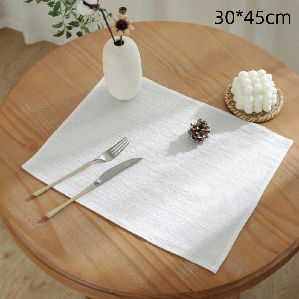 Retro Soft Ruffle Placemats Round Square Cloth Napkins French Cotton Western Food Mats Table Decor
