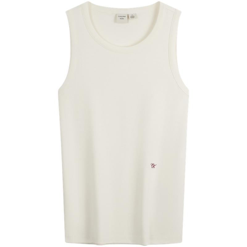 

Calvin Klein Silk Cotton Blend Floral Sleeveless Vest Men Tops Milk-White 4LB292G S