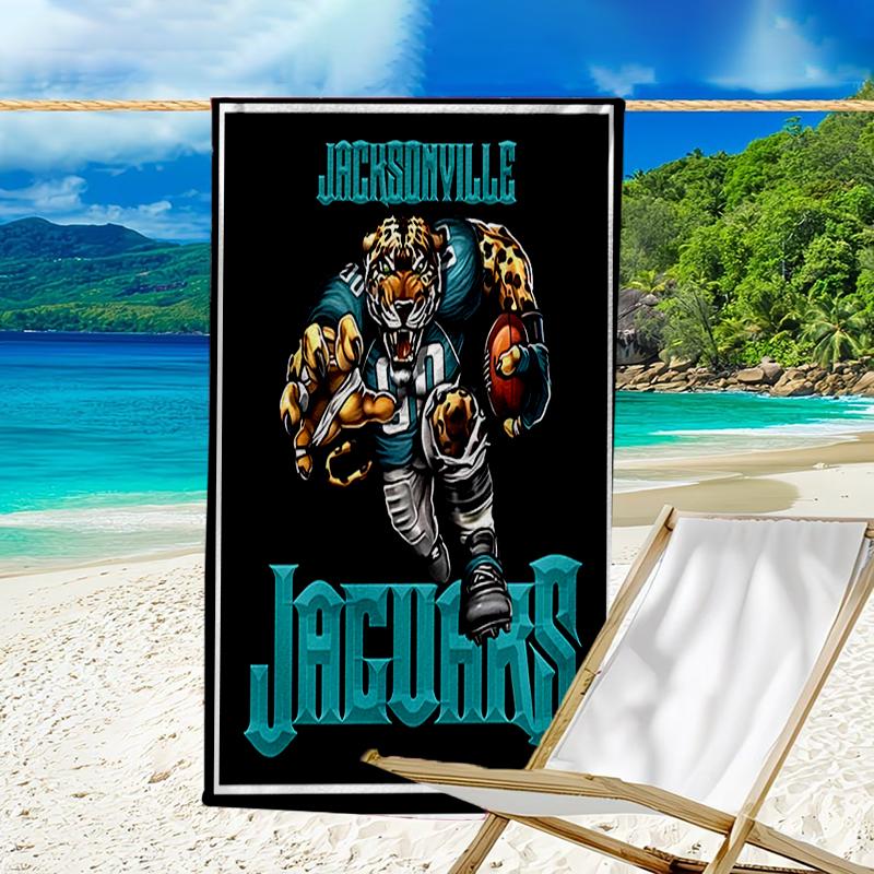 Beach Towel with Jacksonville Jaguars Logo Pattern - Soft,absorbent,machine Washable Lightweight&Modern,swimming,Travel Essentials