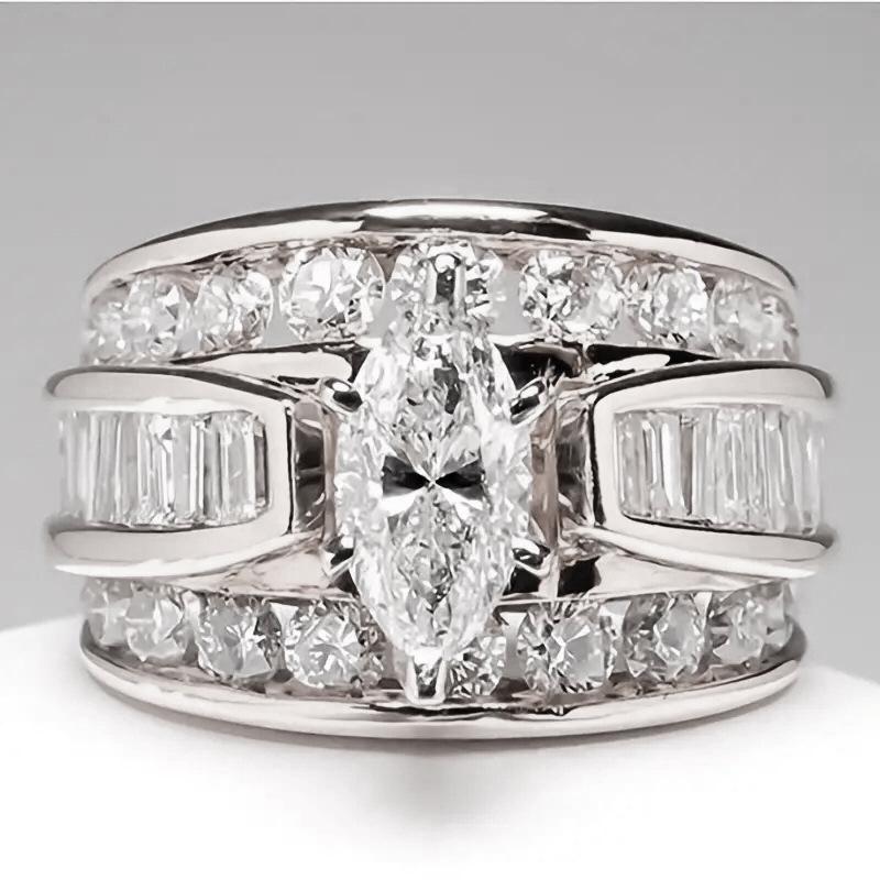 Ring with personalized zircon inlay, full diamond plain band ring, versatile light luxury ring, index finger ring for women