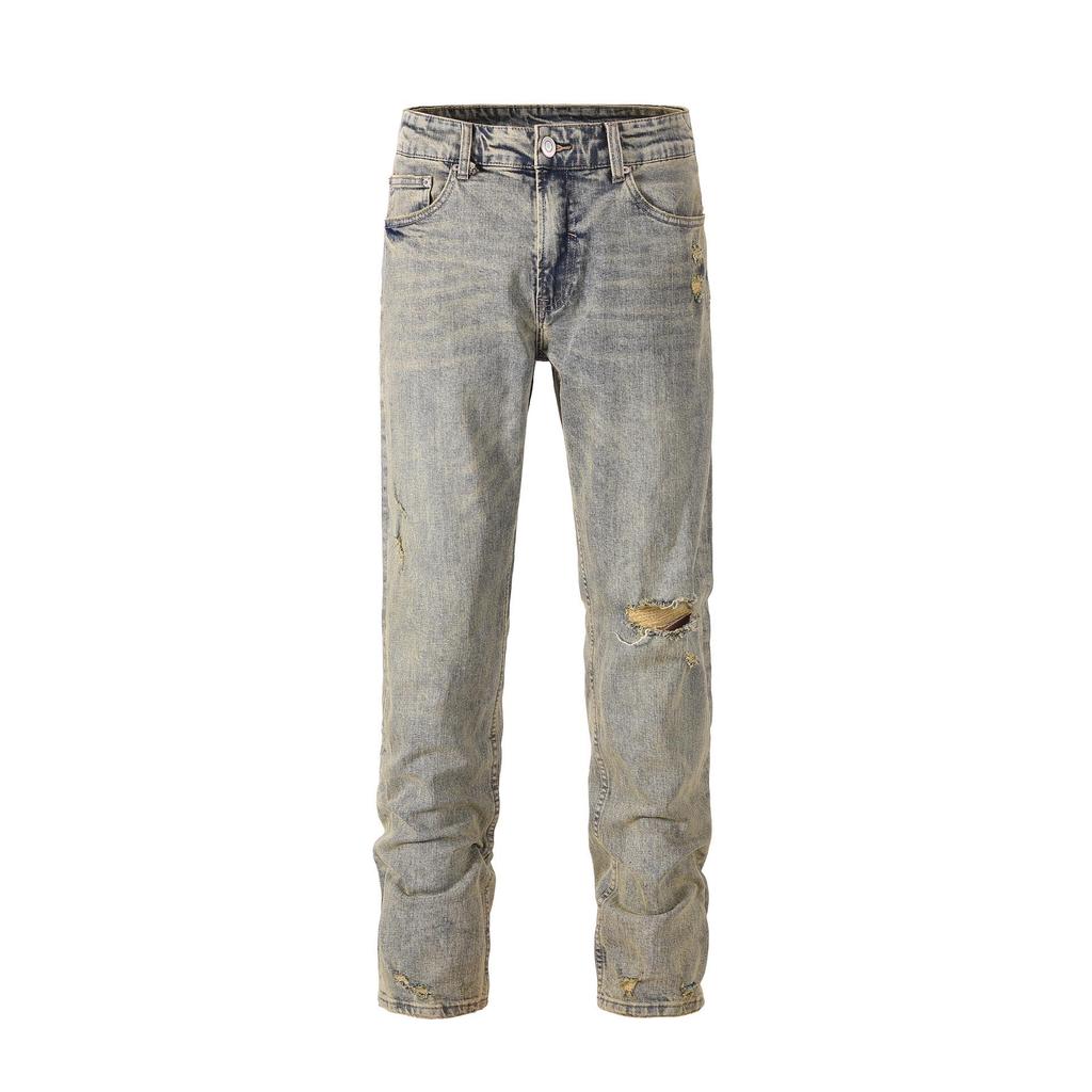 Unisex Multi-Pocket Cargo Jeans - European & American Street Style Loose Fit with Rips