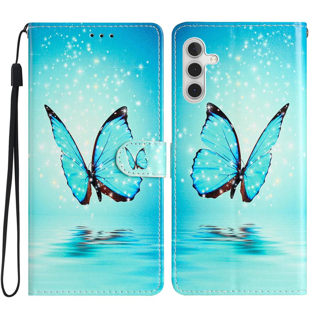 For Samsung Galaxy S25 FE Wallet Case PU Leather Pattern Printing Stand Phone Cover with Strap