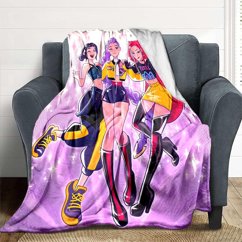 

1pc Huntrix Flannel Blanket [Cozy Throw Blanket] For Sofa, Bed, Travel, Camping, Livingroom, Office, Couch, Chair, And Bed 80x120cm