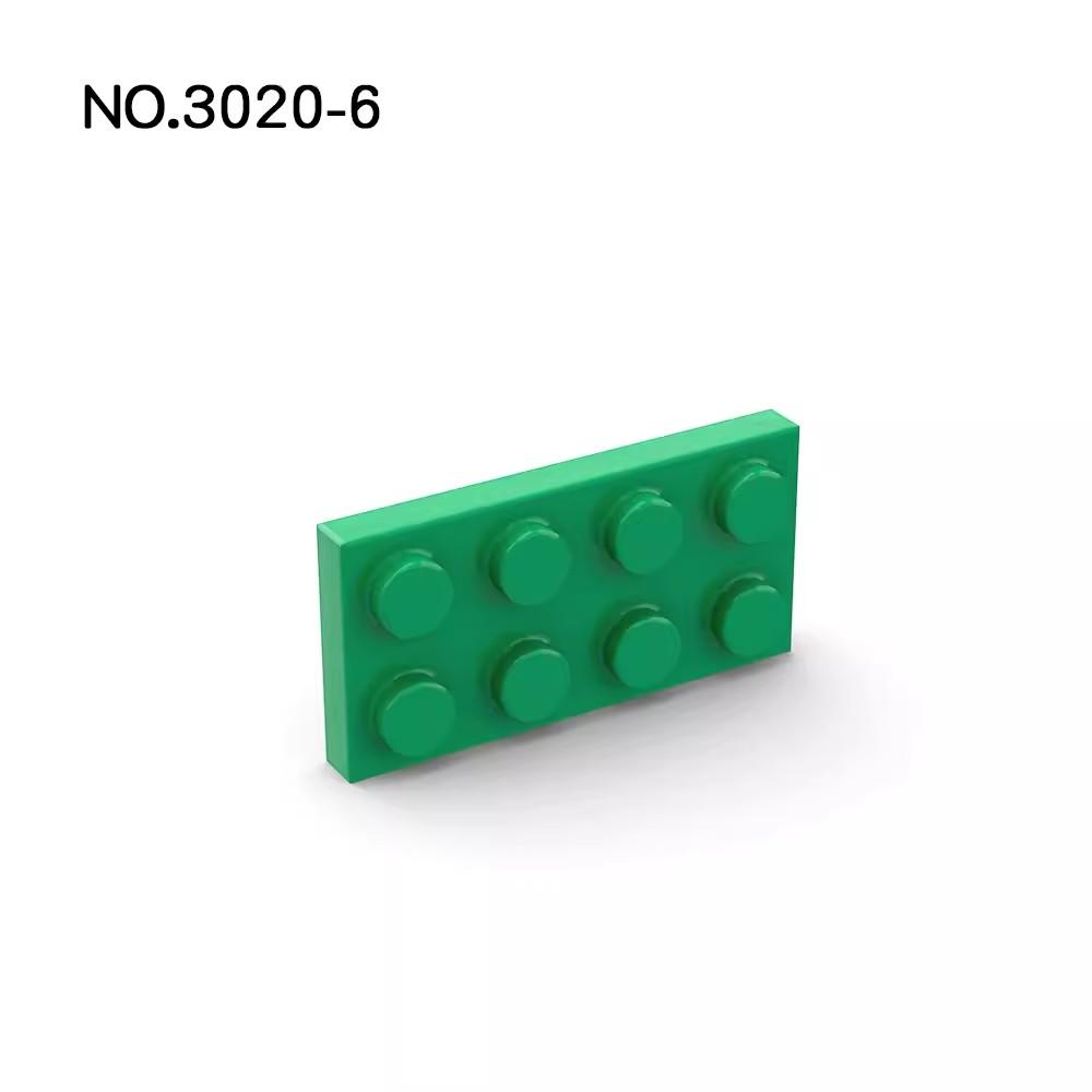 20Pcs MOC Parts 3020 Plate 2 x 4 Works With Blocks DO IT YOURSELF Assmble Construction Bricks Particle Kid Brain Puzzle Toy Birthday Gift Idea