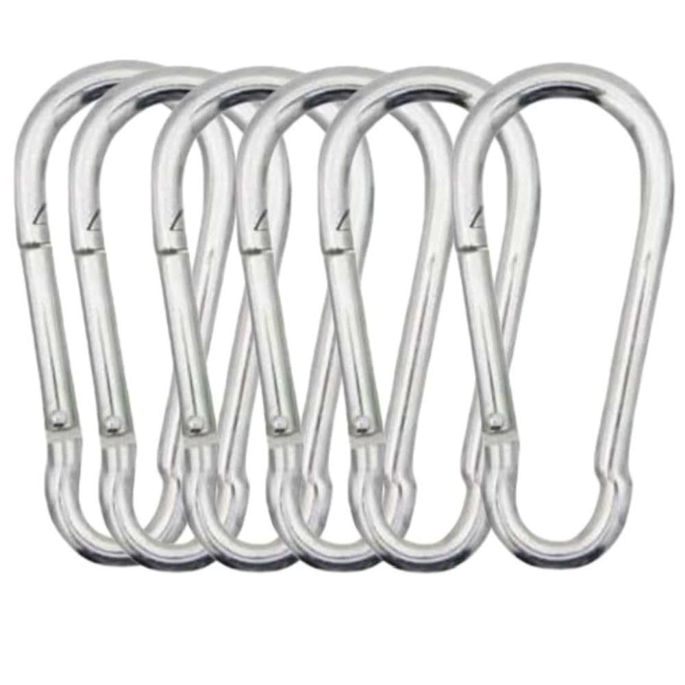 Loopunk Carabiner Link 304 Stainless Set of Snap Quick for Outdoor Key Spring Outdoor Rustproof Buckle, Steel, 6, Hooks, Links, Multifunctional,
