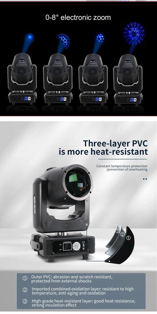 Beam 7r Mini 230w Atmosphere Mobile Stage Light with Aperture Rainbow LED Spotlight Dmx DJ Bar Party Wedding Christmas Atmosphere