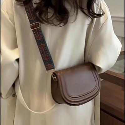 Fashion Small Flap Bag Designer Wide Strap Saddle Shoulder Bags Luxury PU Leather Crossbody Bag Trend Small Phone Purses ARI