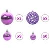 Christmas Ornament Set with 150 LEDs 61 pcs Purple Plastic