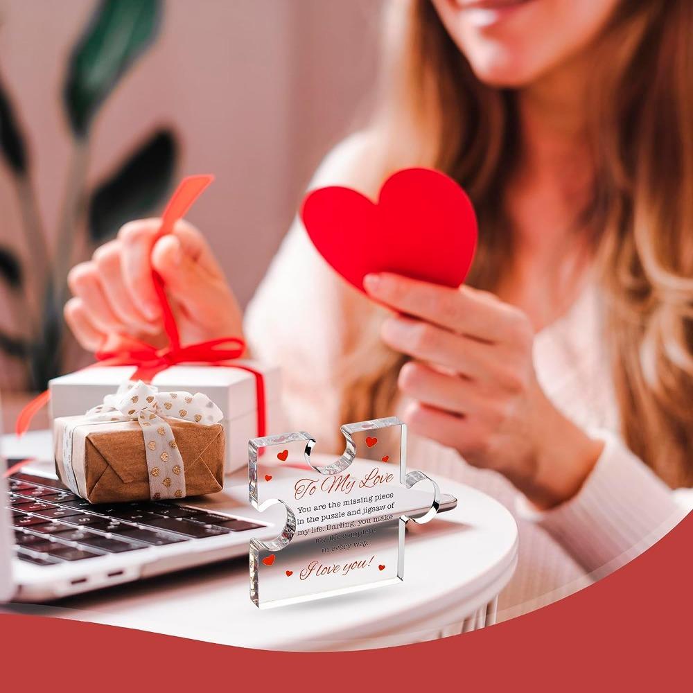 I Love You for Her, Him - To My Love Acrylic Block Puzzle - I Love You Women - Birthday, Anniversary, Valentine's Gift for Husband, Wife, Boyfriend,