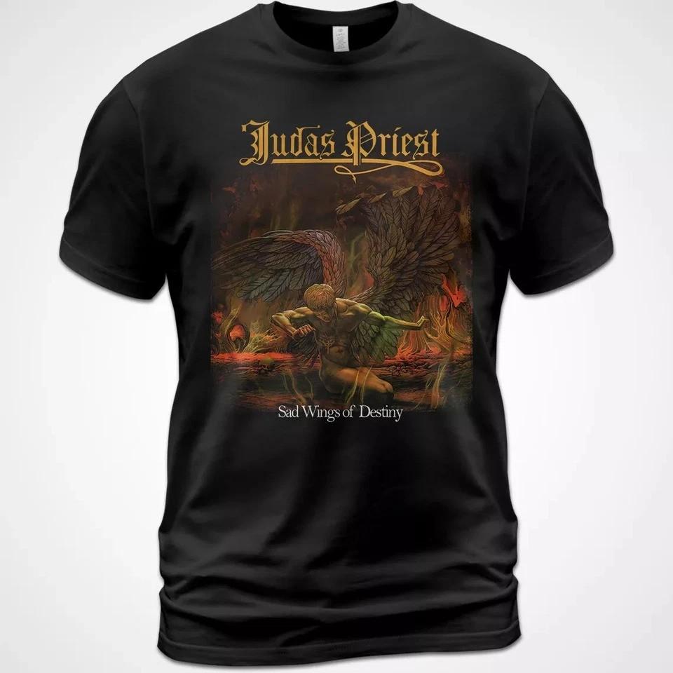 Cotton T-shirt Judas Priest Sad Wings of Destiny Album Tee Ian Hill Rob Halfo... S разноцветный