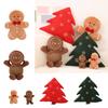 Christmas Gingerbread Man Plush Pillow Sofa Cushion Festive Home Decors Soft Stuffed Gingerbread Man Christmas Tree
