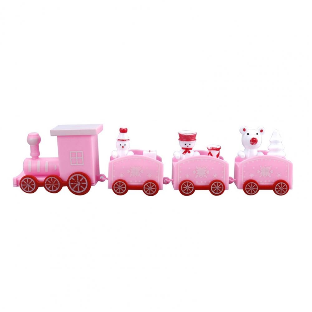 Christmas Train Merry Christmas Decorations Children s Day Gift Plastic Baking Cake Decoration Xmas Train Toy navidad 2025 розовый