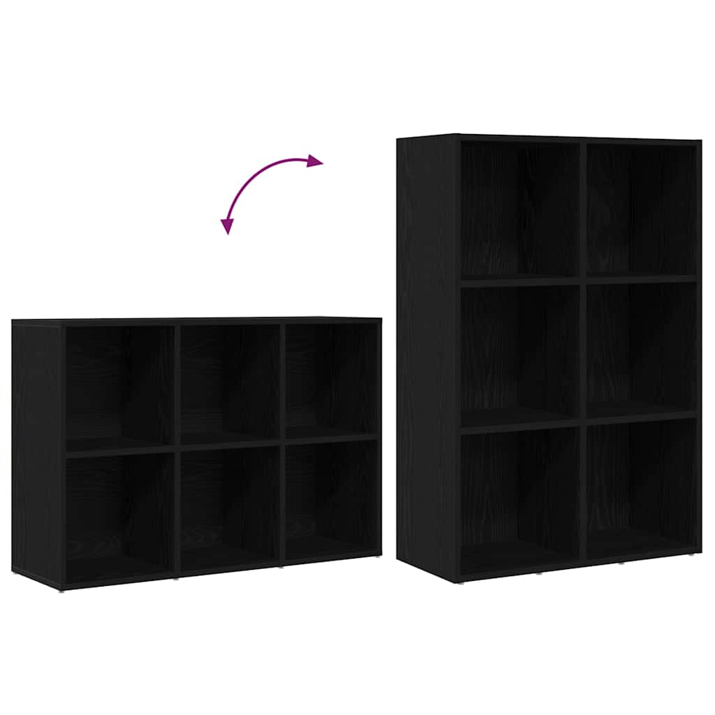 Bookshelf Black Oak Effect 66 x 30 x 98 cm Engineered Wood