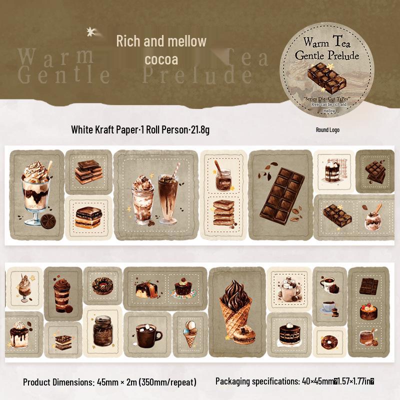 Ketchup Girl Tea House Die-Cut Washi Tape - Warm Tea Light Series DIY Journal Stickers