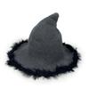 Halloween Beanie Witch Hats Women Plush Trim Wide Brim Pointed Cap Masquerade Cosplay Party Hats Costume Accessory Multi-color Optional