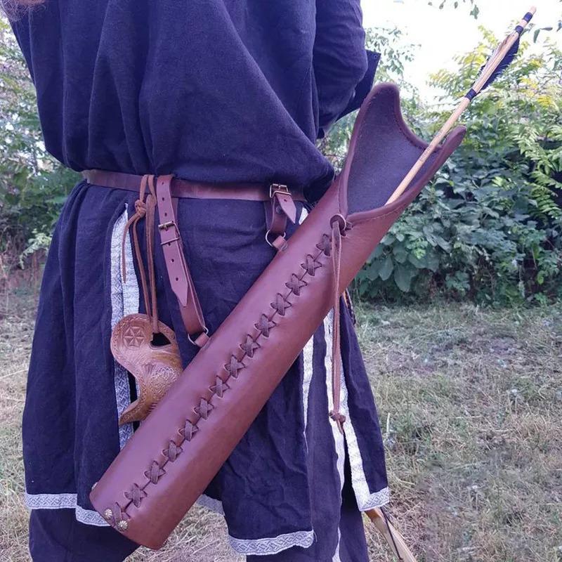 Faretra Medievale Vikinga per Tiro con l'Arco - Accessorio Cosplay Halloween Carnevale