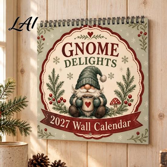 School Year Planning Tool 2027 Wall Calendar Funny Cartoon Illustrations Large Date Grids Annual Schedule Planner Thick Coated Paper Sturdy