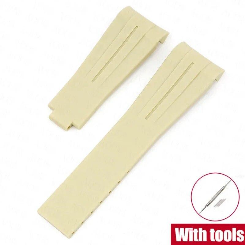 Rubber Watch Band Fit for Omega X Swatch Moonswatch 20mm Stainless Steel Folding Buckle Men Women Curved Replace Strap for Rolex