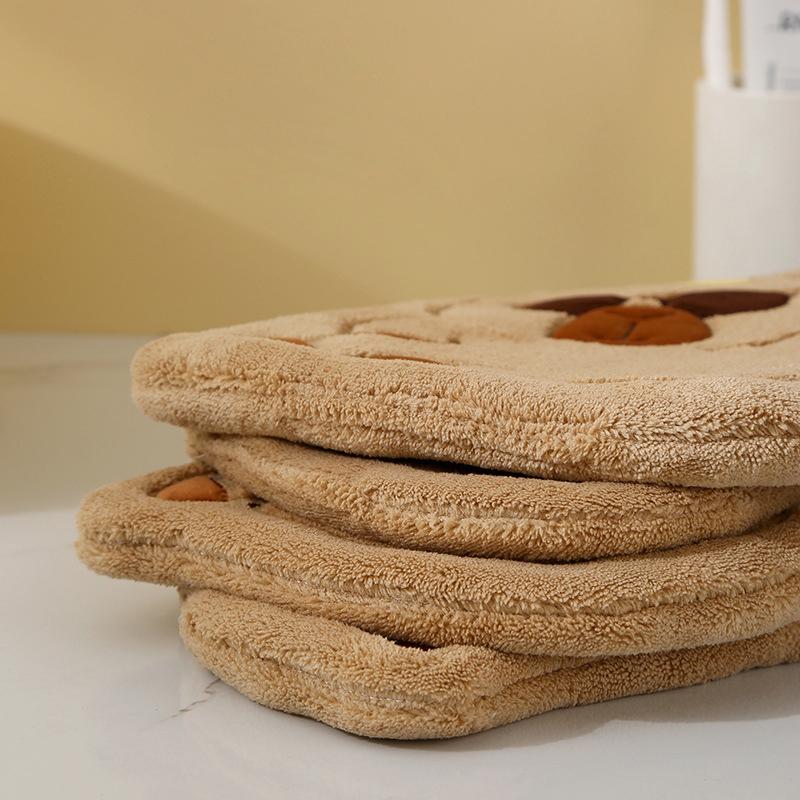 Cartoon Hand Towel Cute Capybara Hanging Towel Kitchen Bathroom Face Washcloth Guinea Pig Coral Fleece Quick Drying Towel