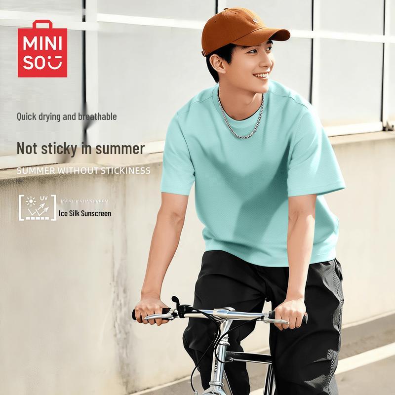 

MINISO Men s Ice Silk Quick-Dry Short Sleeve T-Shirt XL
