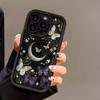 Moon butterfly pattern phone case suitable for iPhone 17 16 15 14 13 12 11 Pro/Max/Plus anti drop and shockproof back cover