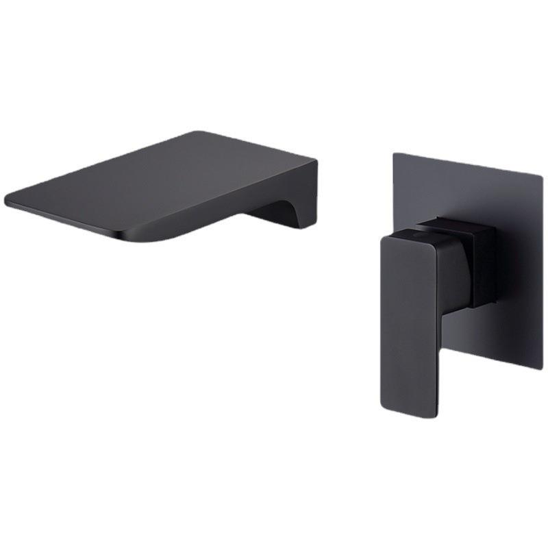 All-Copper Concealed Wall-Mounted Waterfall Basin Faucet (Hot & Cold)