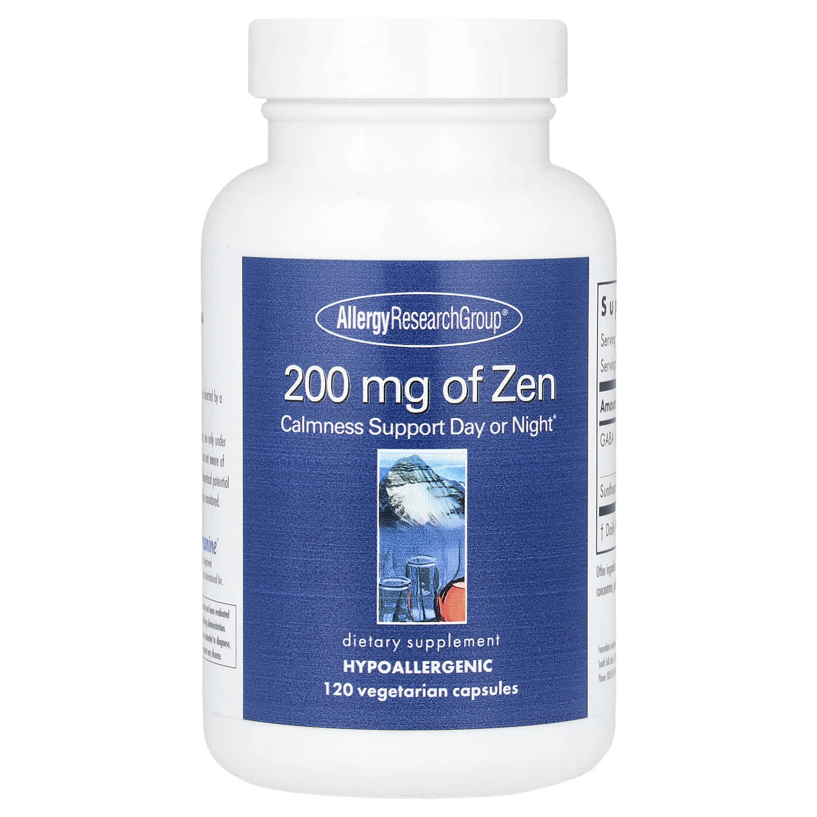 

Allergy Research Group, Zen, 200 мг, 120 овочевих капсул (100 мг в капсулі)