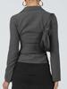 2024 European & American Spring/Autumn Striped Slim-Fit Button-Down Cardigan with Lapel