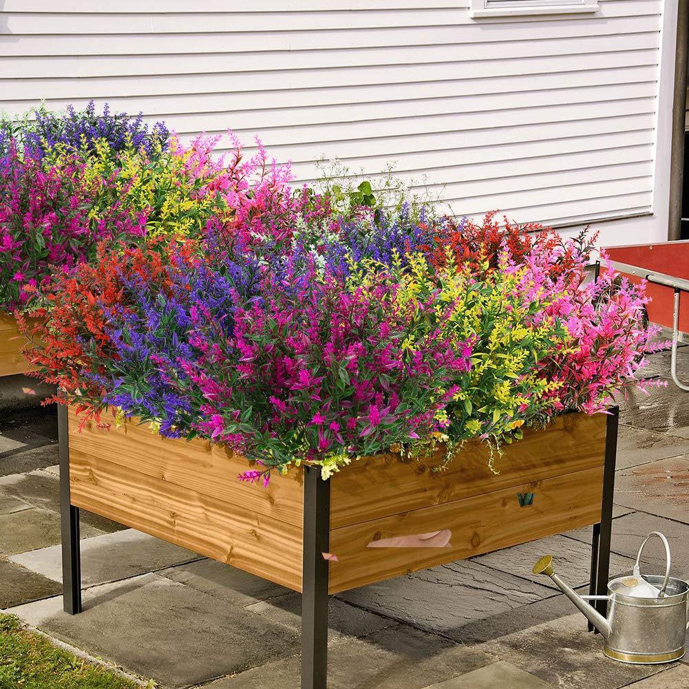 For Gardens Fake Shrubs Artificial Flowers 13.8in Artificial Flowers For Home Decor UV Resistant Flowers 13.8in Size