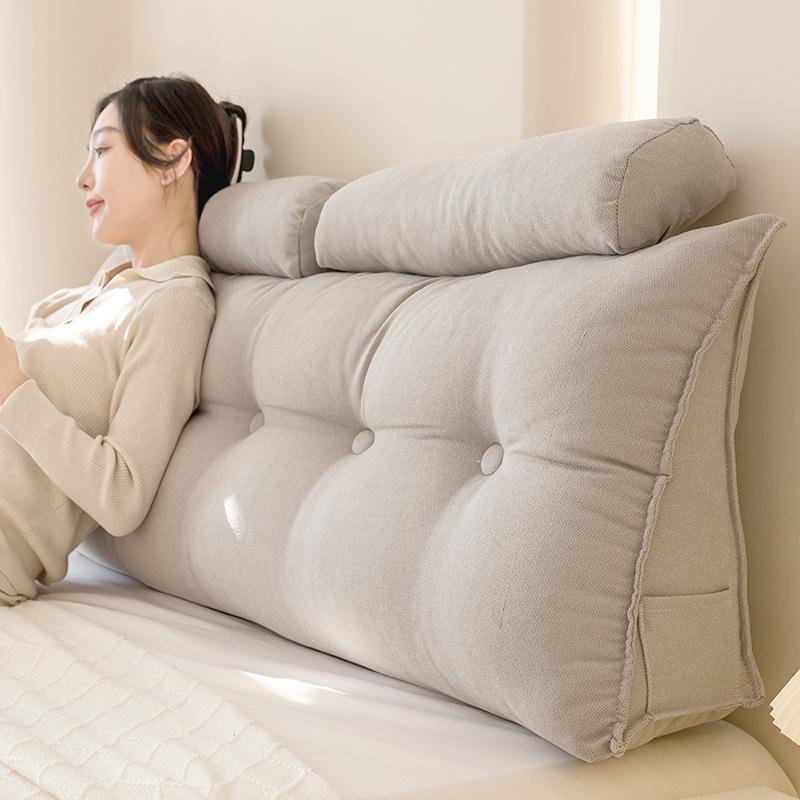 Soft Tatami Headboard Cushion: Removable, Washable, Lumbar Support & Anti-collision.