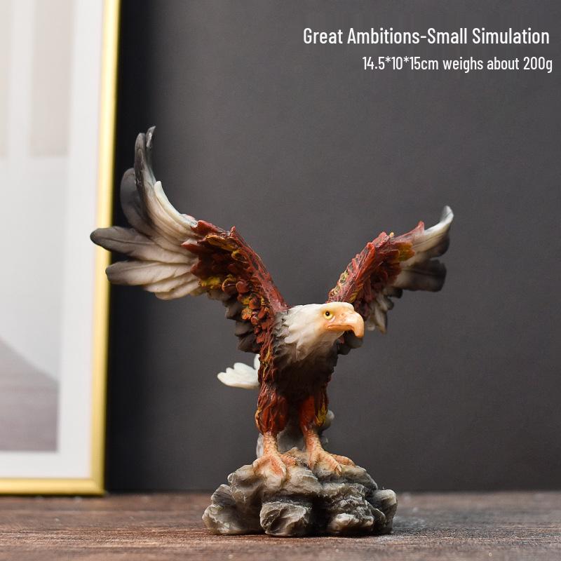 American Grand Exhibition Eagle Resin Figurine - Majestic Male Eagle Decor for Home, Office, or Wine Cabinet.