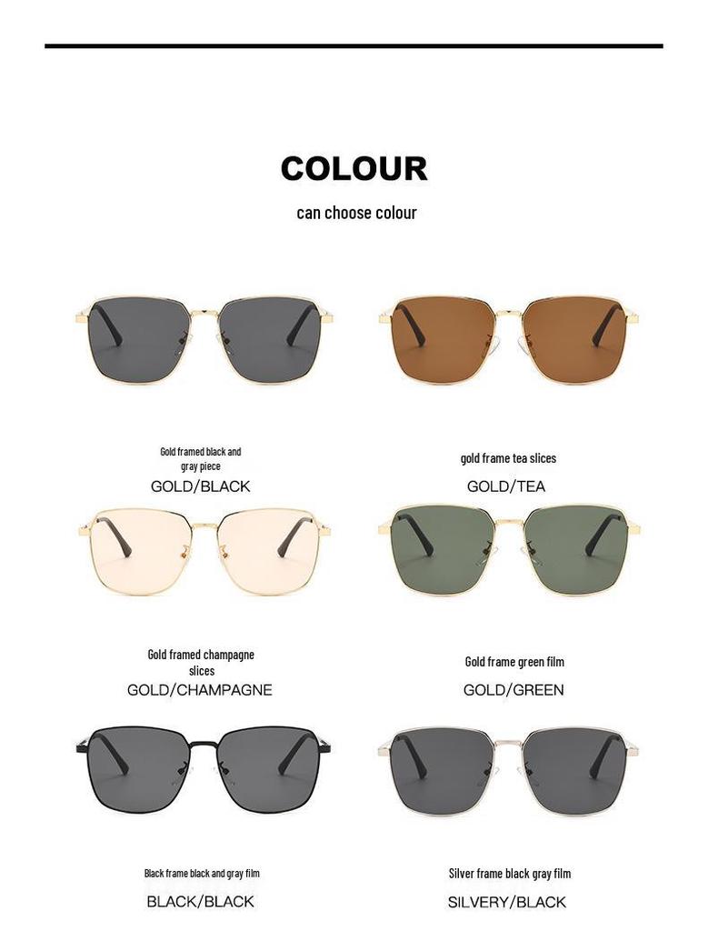 Men's Retro Large Frame Anti-UV Sunglasses for Driving