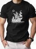 Summer Unisexs 100 Cotton Casual Loose Ship Pattern Printed Comfortable Sports Round Neck Short Sleeve Tshirt Top
