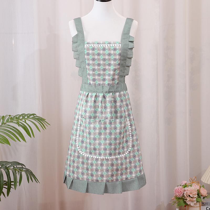 Schickes Prinzessin Latzkleid Schürze: Stilvolle, schmutzabweisende Arbeitskleidung mit großen Taschen zum Kochen und für zu Hause.