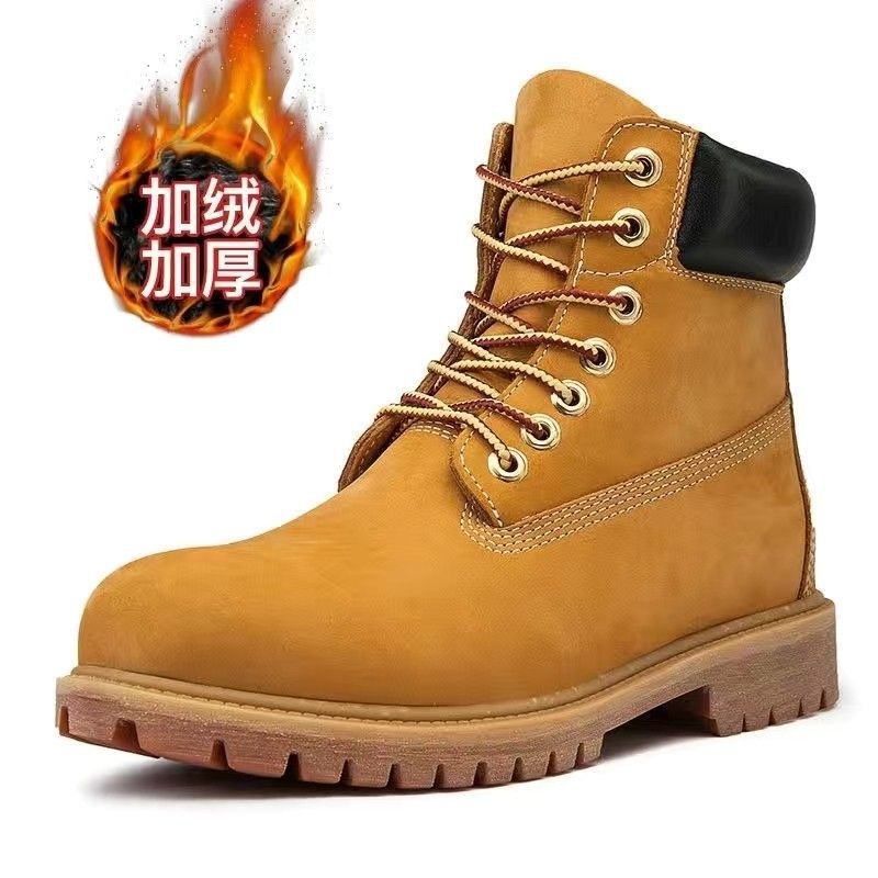 Leather Martin boots men's British style tooling couple shoes desert boots high-top men's shoes big yellow boots shoes men's short boots