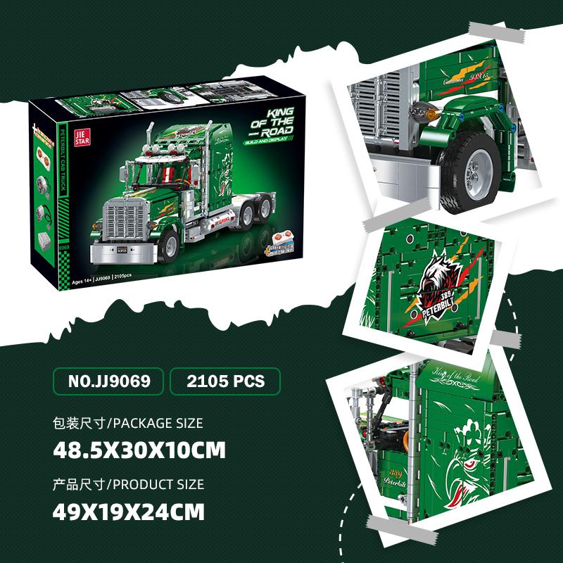 DISPONIBILE JJ9069 MOC Camion Trattore Tecnico Blocchi di Assemblaggio Modello Giocattoli per Bambini Set Regalo di Compleanno