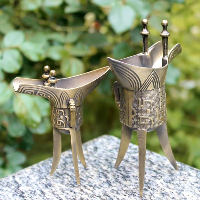 Antique Wine Mug, Metal Crafts China Wine cup,Creative Chinese Style Gifts mug,Bronze White Spirit Cup Drinking