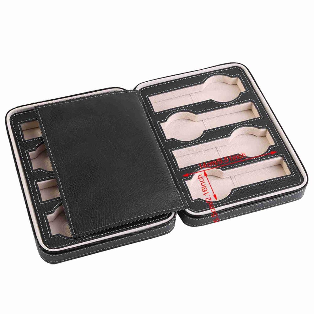 Zippered Design Watch Storage Box PU Leather,Cardboard Travel Watch Case  Travel Use