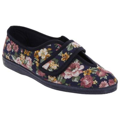 Damen/Damen Wilma Touch-Befestigung V-Öffnung mit Blumenmuster, lässige Baumwoll-Hausschuhe