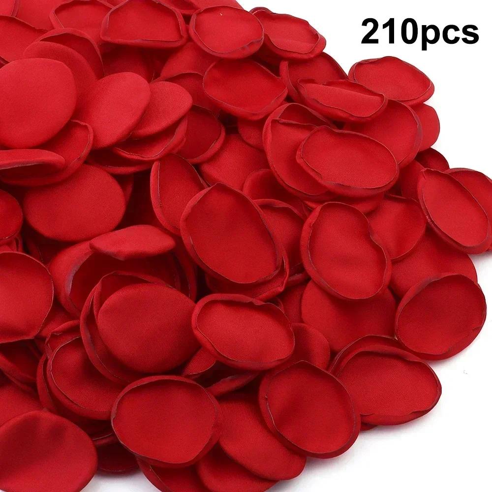 DIY Handmade Rose Petals For Weddings - 210 Pcs In 5 Elegant Colors For Home Garden Decor Accessory