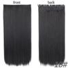 MERISIHAIR Women Fashion Long Straight Synthetic Fiber Hair Extensions 5 Clips Invisible Hairpiece for Daily Wear