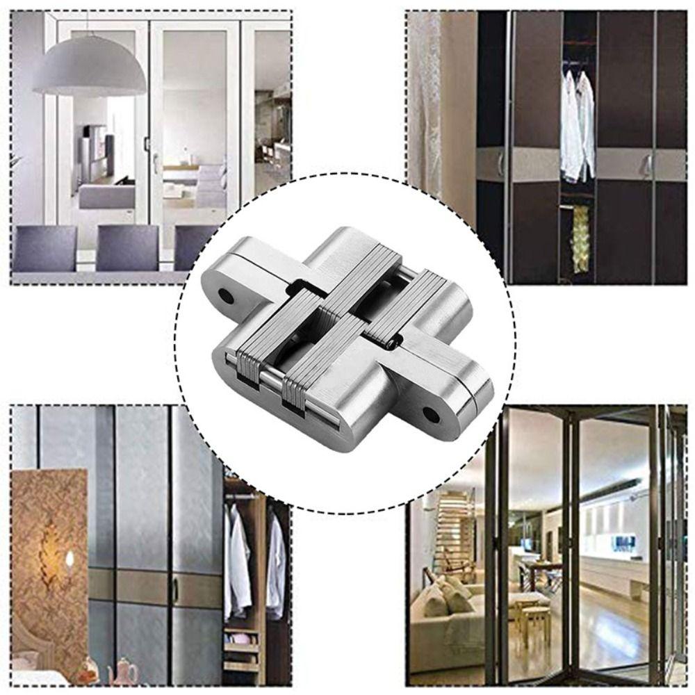 1pc Concealed Hidden Hinge Stainless Steel Door Hinge Multiple Uses Cross Hinges  for Cabinet Door