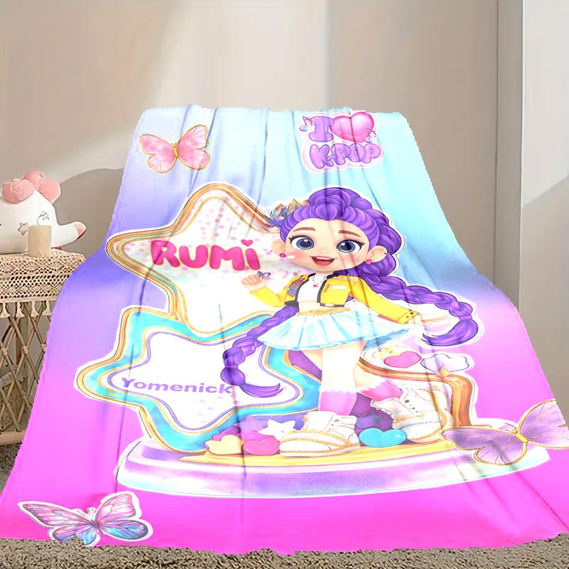 1pc Kpop Demon Hunters Blanket, Super Cozy Printed Home Blanket, All-Season Warmth
