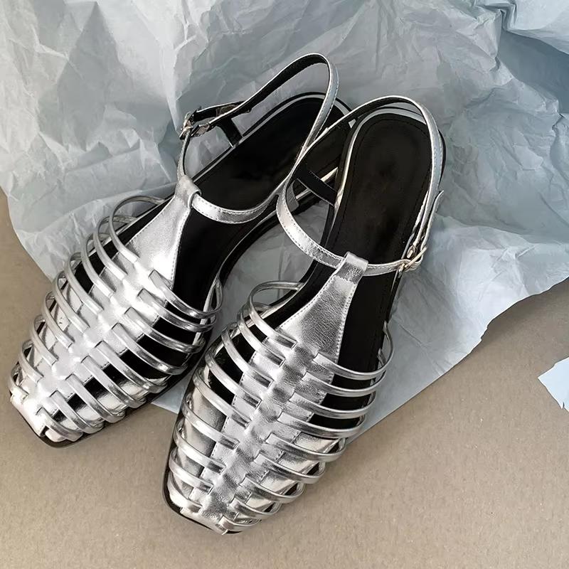 Fashion 2025 Size 34-43 Women Flats Sandals Fashion Summer Shoes Real Leather Casual Sexy Round Toe Party Daily Dress Sandals