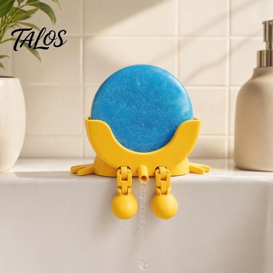 Hollow Diversion Sponge Holder 3D Printed Smiling Face Holder, Cartoon Character Dish Drying Rack Cute Man Shaped with Drainage Design, Multi-Color