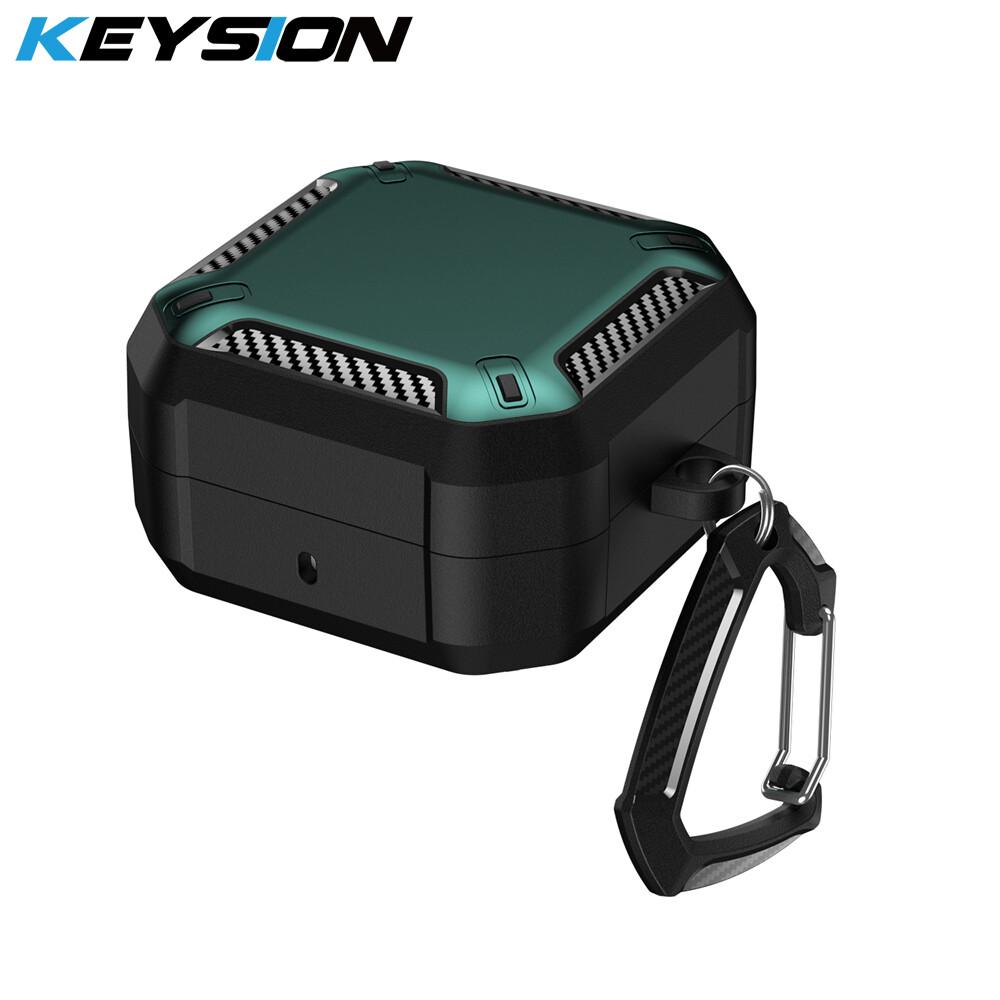 

Магнітний Bluetooth-чохол для навушників KEYSION для Samsung Buds 4 Pro Силікон+ПК З гачком Ударостійкий чохол для Galaxy Buds4 4 Pro for Galaxy Buds4 Pro зелений